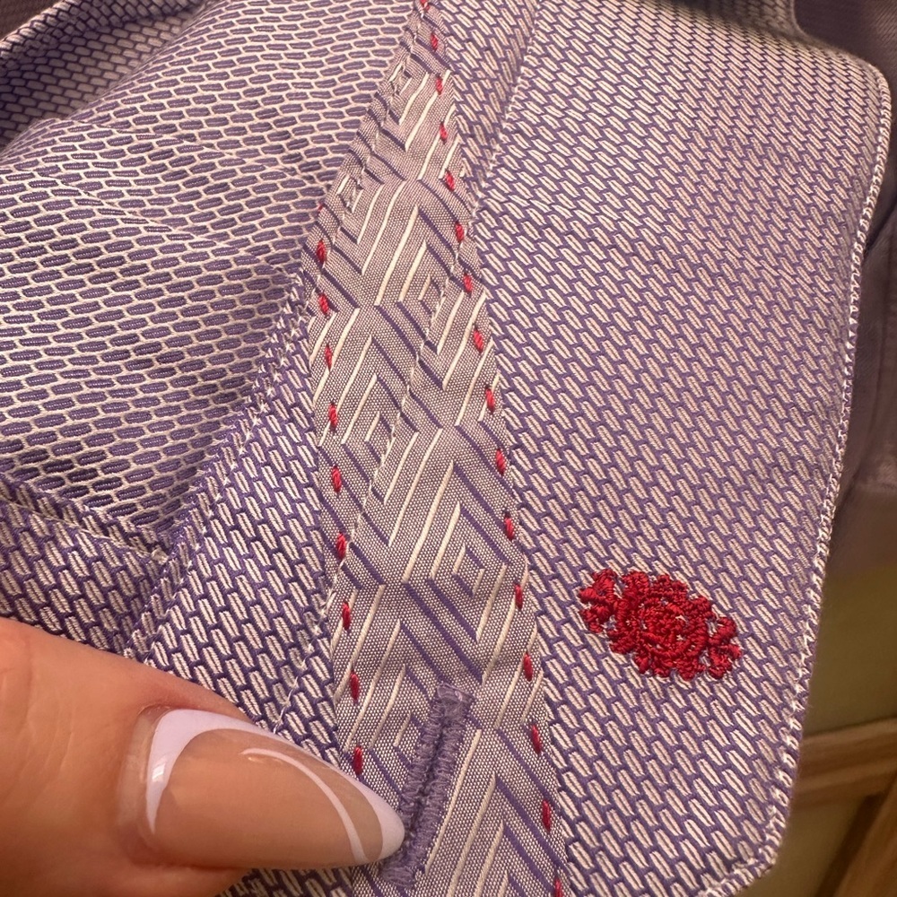 Robert Graham Button Down Dress Shirt Size 46/18 - Picture 3 of 6